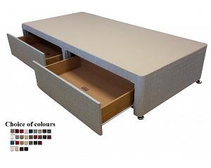 2ft6 Small Single Size divan bed base only - choice of fabrics & storage in the base